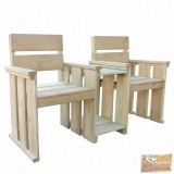 VID kétszemélyes impregnált fenyőfa kerti pad 150 cm