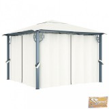 VID krémszínű alumíniumpavilon függönnyel 300 x 300 cm