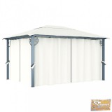 VID krémszínű alumíniumpavilon függönnyel 400 x 300 cm