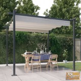 VID krémszínű kerti pavilon behúzható tetővel 3 x 3 m