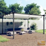 VID krémszínű kerti pavilon behúzható tetővel 4 x 3 m