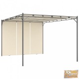 VID krémszínű kerti pavilon oldalfüggönnyel 4 x 3 x 2,25 m
