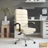 VID krémszínű műbőr dönthető masszázsfotel