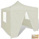 VID krémszínű összecsukható pavilon 4 fallal 3 x 3 m