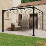 VID krémszínű szövet és alumínium pavilon lamellás tetővel 3 x 3 m