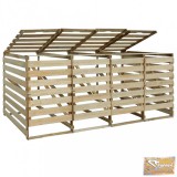 VID kukatároló impregnált fenyőből 4 db 240 l-es gurulós kukához