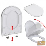 VID lassan csukódó fedelű négyszög alakú fehér wc ülőke