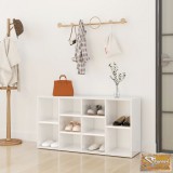 VID magasfényű fehér forgácslap cipőtároló pad 103 x 30 x 54,5 cm