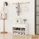 VID magasfényű fehér forgácslap cipőtároló pad 60 x 30 x 45 cm