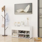 VID magasfényű fehér forgácslap cipőtároló pad 80 x 30 x 45 cm