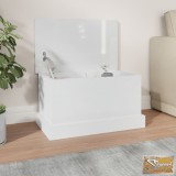 VID magasfényű fehér szerelt fa tárolóláda 50 x 30 x 28 cm