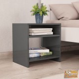 VID magasfényű szürke forgácslap éjjeliszekrény 40 x 30 x 40 cm