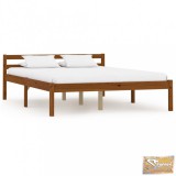 VID mézbarna tömör fenyőfa ágykeret 120 x 200 cm