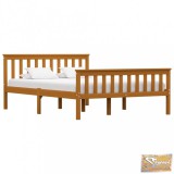 VID mézbarna tömör fenyőfa ágykeret 140 x 200 cm