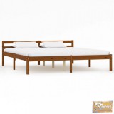 VID mézbarna tömör fenyőfa ágykeret 160 x 200 cm