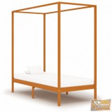 VID mézbarna tömör fenyőfa baldachinos ágykeret 90 x 200 cm