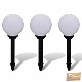 Vid napelemes gömb led kültéri lámpa 20cm 3 db