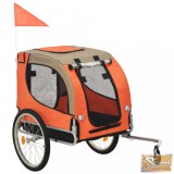 VID narancssárga és barna kutyaszállító kerékpár-utánfutó