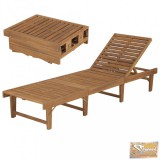 VID összecsukható tömör akácfa napozóágy