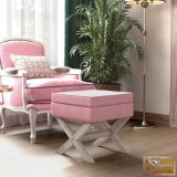 VID rózsaszín bársony tárolóülőke 45 x 45 x 49 cm