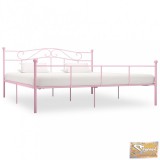 VID rózsaszín fém ágykeret 180 x 200 cm