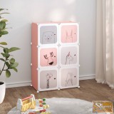 VID rózsaszín polipropilén tárolókocka gyerekeknek 6 kockával