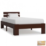 VID sötétbarna tömör fenyőfa ágykeret 100 x 200 cm