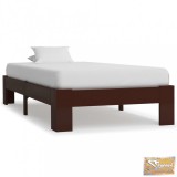 VID sötétbarna tömör fenyőfa ágykeret 100 x 200 cm