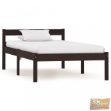 VID sötétbarna tömör fenyőfa ágykeret 100 x 200 cm