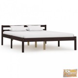 VID sötétbarna tömör fenyőfa ágykeret 120 x 200 cm