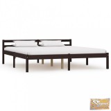 VID sötétbarna tömör fenyőfa ágykeret 180 x 200 cm