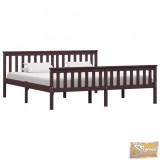 VID sötétbarna tömör fenyőfa ágykeret 180 x 200 cm