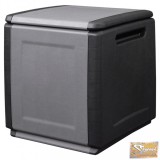 VID sötétszürke-fekete kerti tárolóláda 54 x 53 x 57 cm 130 l