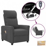 VID sötétszürke szövet elektromos masszázsfotel