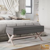 VID sötétszürke szövet tárolóülőke 110 x 45 x 49 cm