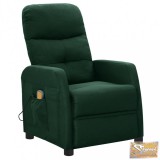 VID sötétzöld szövet dönthető masszázsfotel