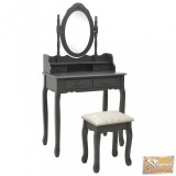 VID szürke császárfa fésülködőasztal-szett ülőkével 75x69x140 cm