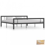 VID szürke és fehér fém ágykeret 180 x 200 cm