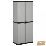 VID szürke-fekete kerti tárolószekrény 3 polccal 68 x 40 x 168 cm