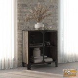 VID szürke fém és mdf tárolószekrény 72 x 36 x 82 cm