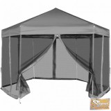 VID szürke hatszög alakú pavilon 6 db oldalfallal 3,6 x 3,1 m
