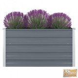 VID szürke horganyzott acél kerti magaságyás 100 x 100 x 45 cm