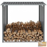 VID szürke horganyzott acél kerti tűzifatároló 172 x 91 x 154 cm