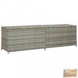 VID szürke kerti polyrattan tárolóláda 200 x 50 x 60 cm