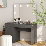 VID szürke led-es mdf sminkasztal 110 x 55 x 145 cm