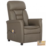 VID szürke műbőr dönthető masszázsfotel