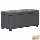 VID szürke műbőr tárolózsámoly 87,5 cm