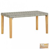 VID szürke polyrattan és tömör akácfa kerti pad 120 cm