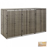 VID szürke polyrattan hármas kerekeskuka tárolófészer 207x80x117 cm