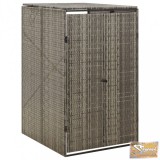 VID szürke polyrattan kerekes kukatároló fészer 70 x 80 x 117 cm